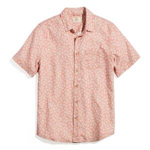 Marine Layer Pink Palm Print Short-Sleeve Button-Down Shirt